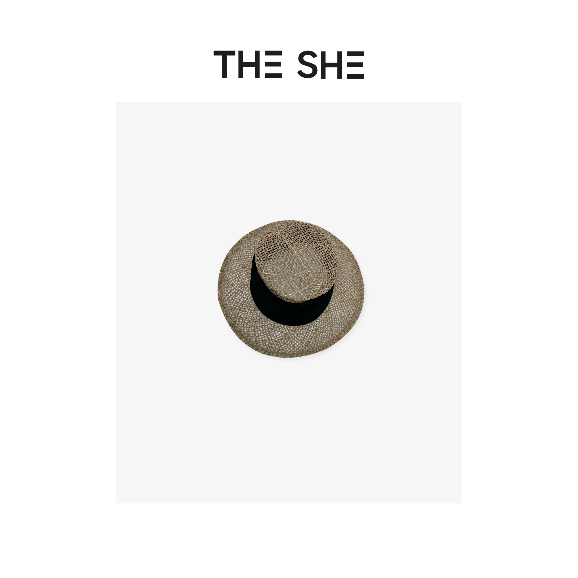 【C•C】麦色黑边夏季镂空休闲编织帽 休闲时尚百搭帽子