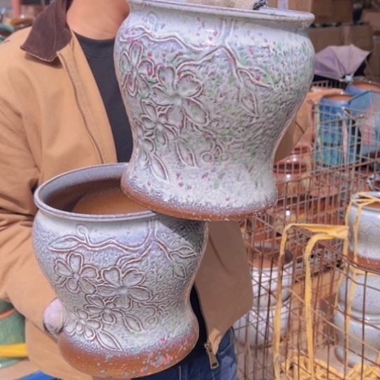 紫砂花盆高21口20———-