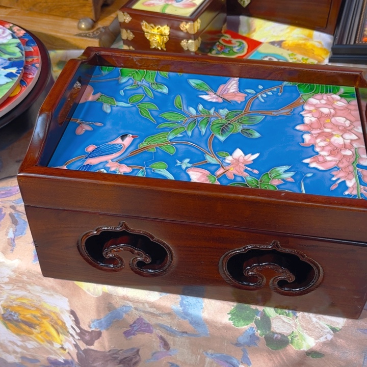 加大款瓷板画艺术作品两件套