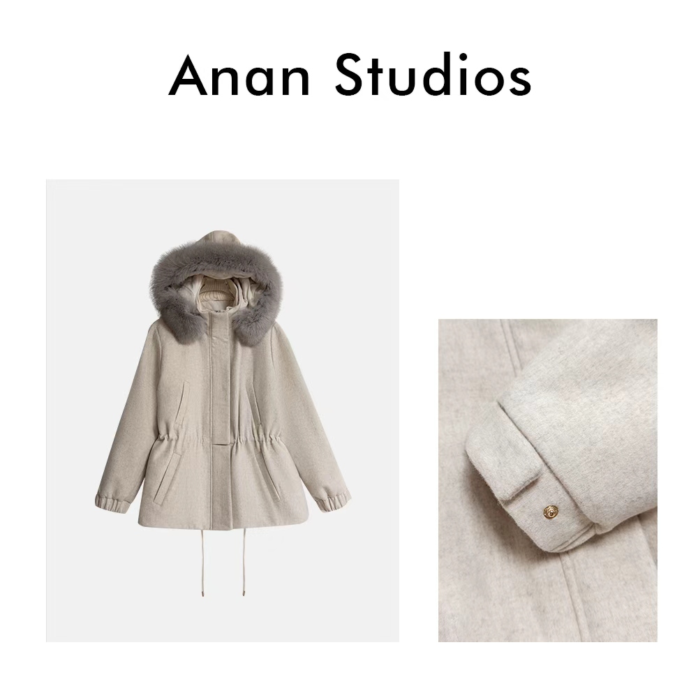 Anan Studios【萦绕】秋冬必备狐狸毛领收腰外套25085