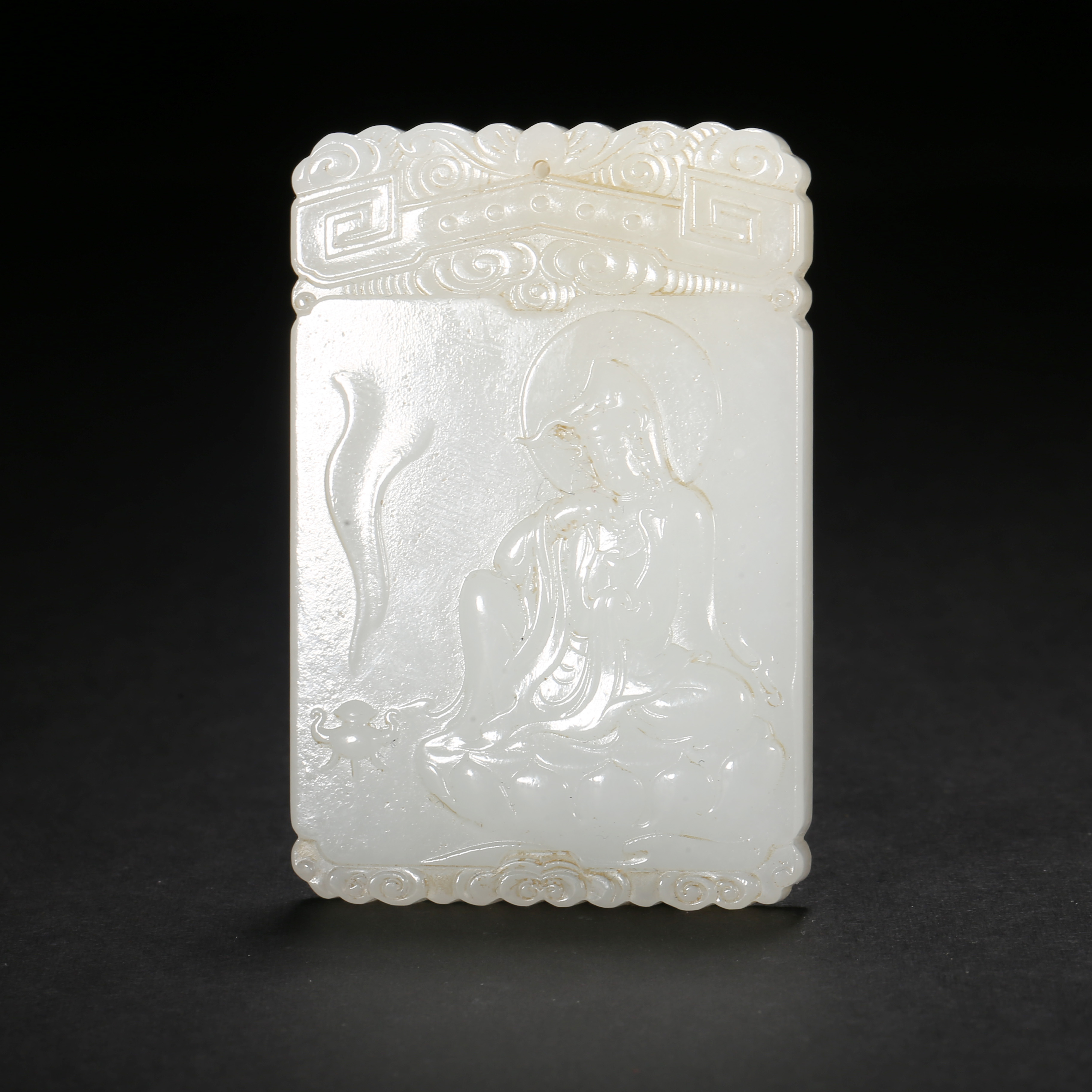 二十世纪*白玉观音牌/22ALJ3672/和田玉【北京文博】