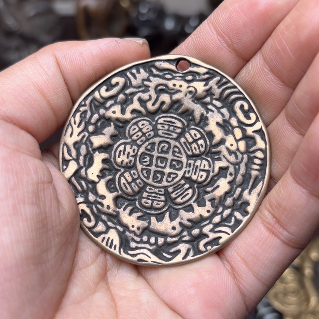 铜星月菩提吊坠项链