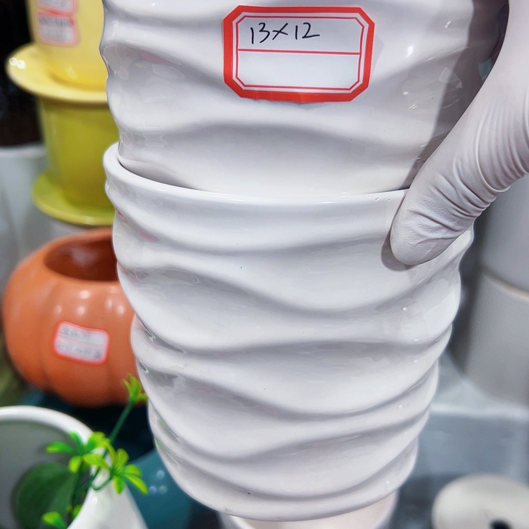 有孔外贸尾单陶瓷花盆凑单10米包邮