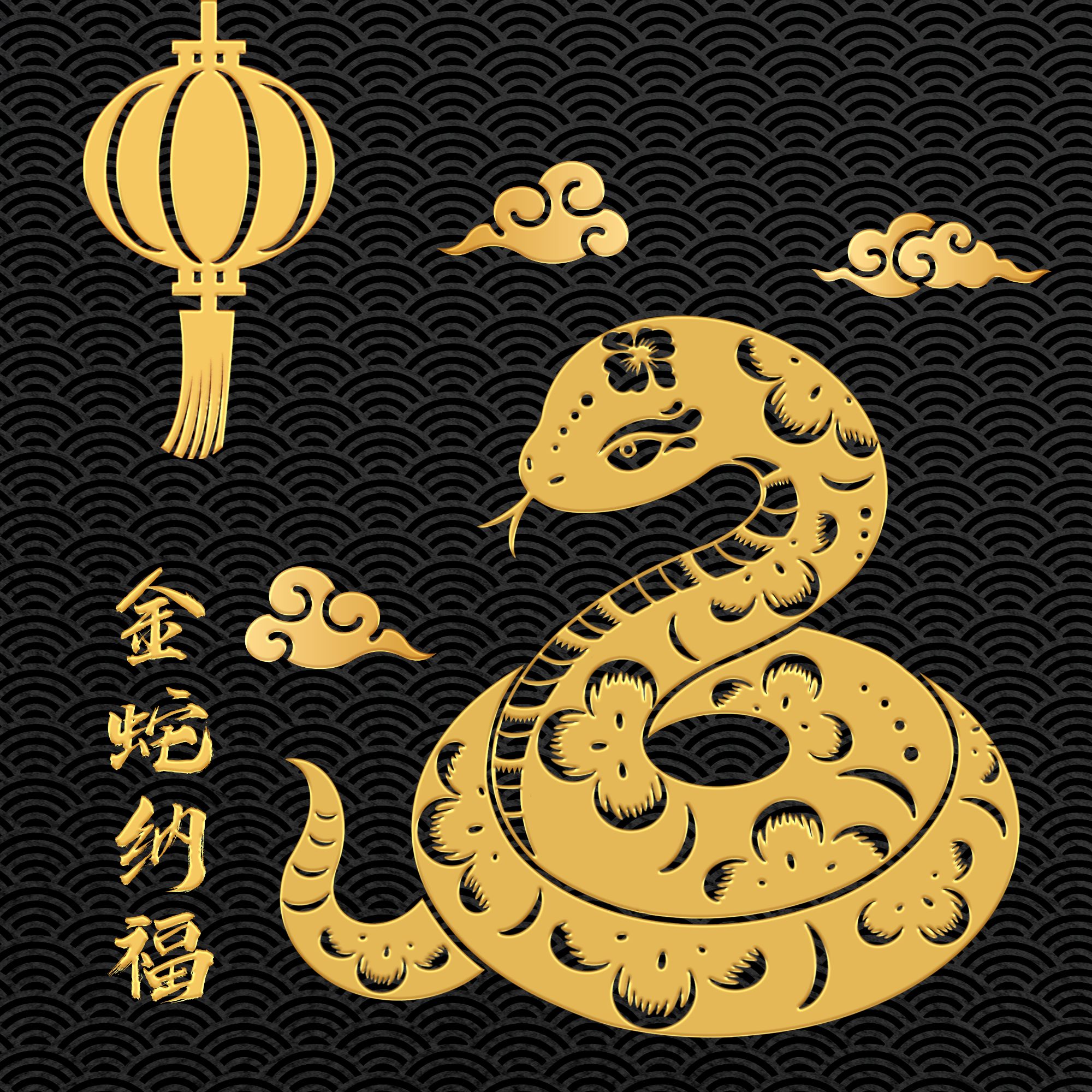 蛇年封面卡片贺卡可用