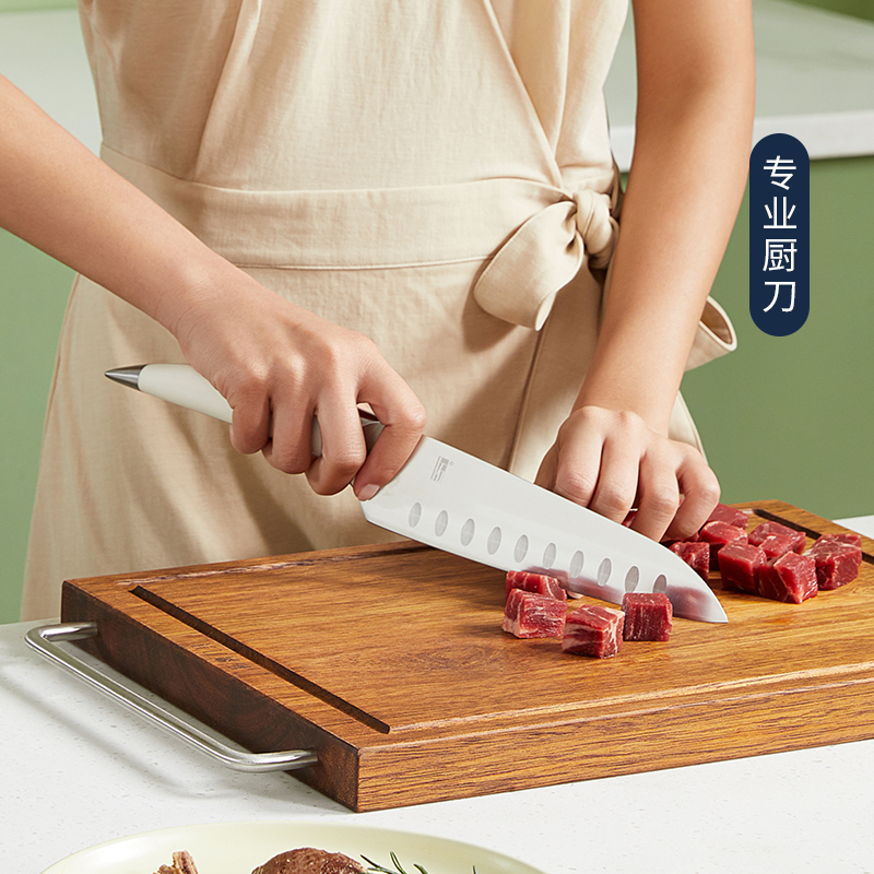 拓海鸥三德刀家用小菜刀不锈钢厨房菜刀西式多功能切肉切片刀具
