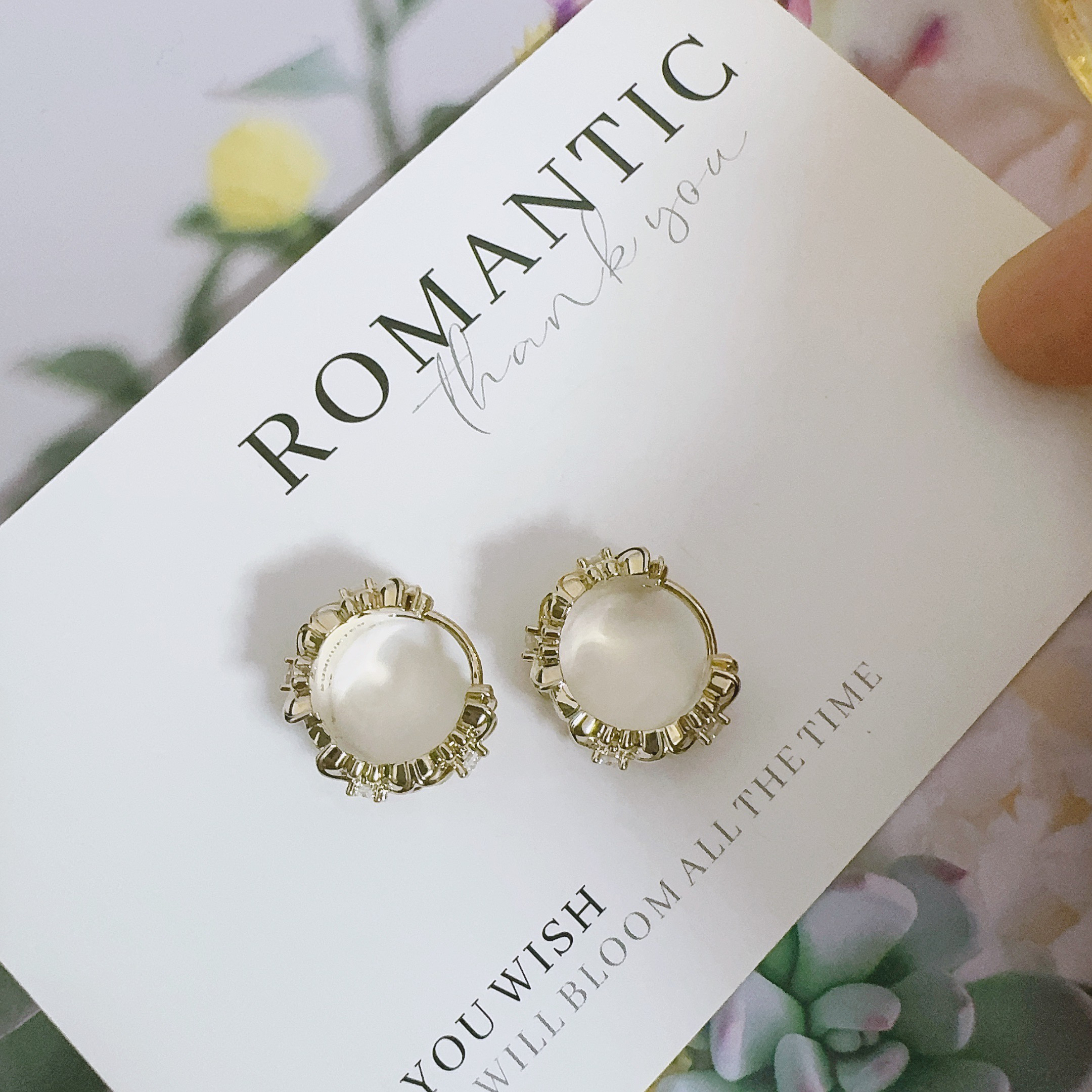 铜合金锆石耳饰 4412 咖金色耳扣