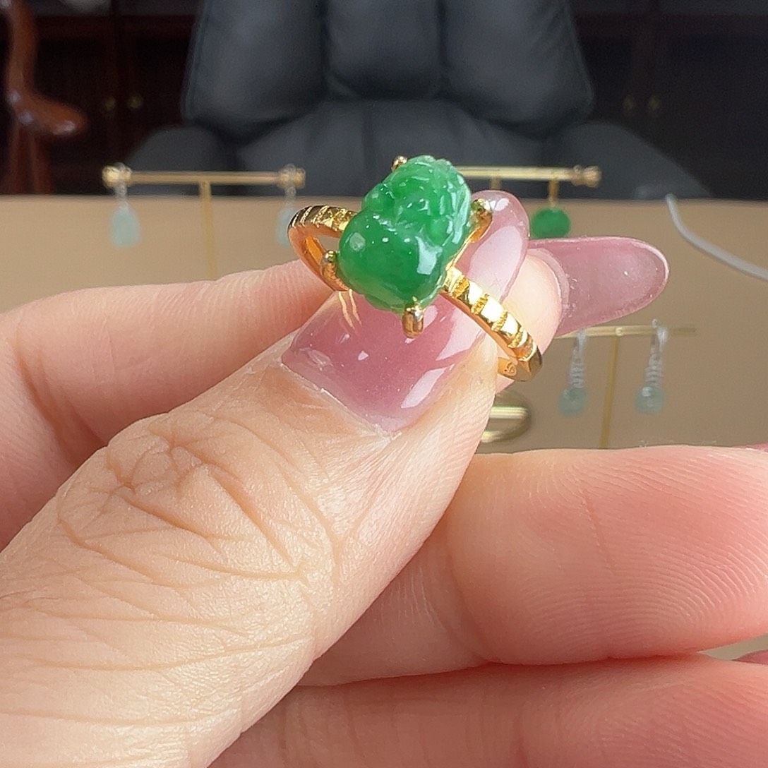 翡翠银S925镶嵌戒指戒指6