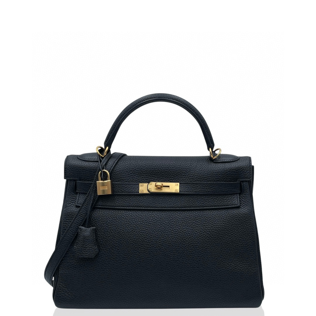 99新 Hermes/爱马仕 kelly 32 框Q黑色手提包jj0208a3