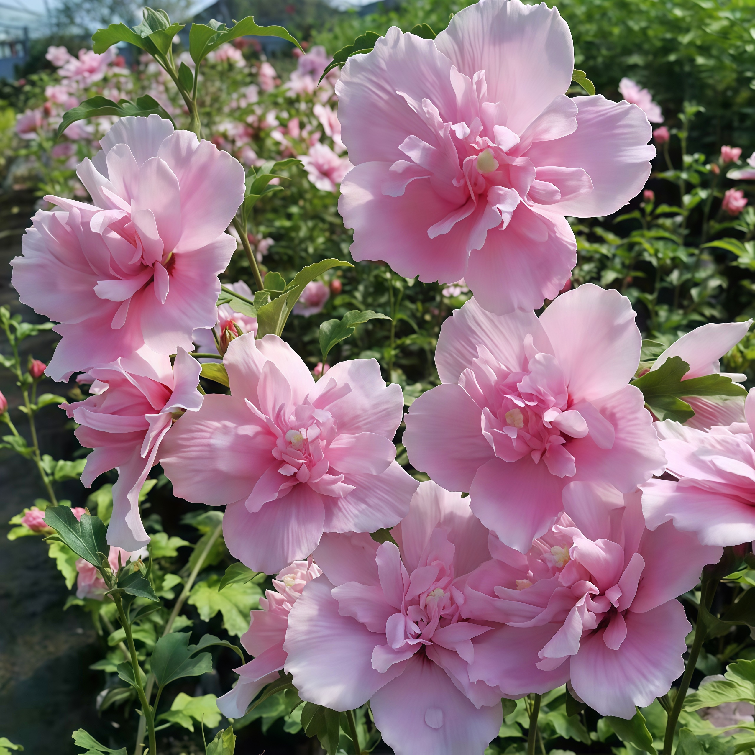 【粉雪纺】重瓣大花木槿阳台庭院耐寒盆栽