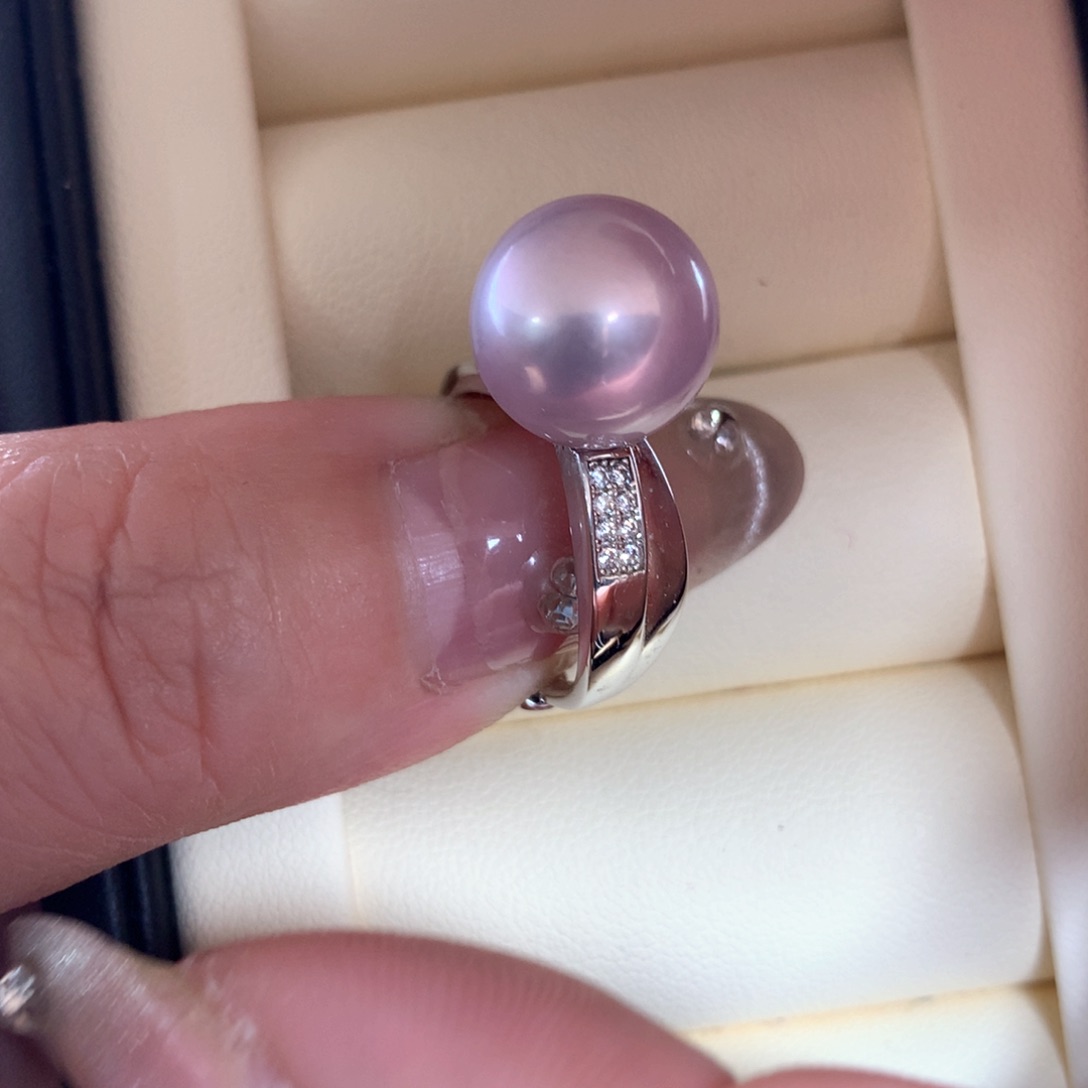 淡水珍珠戒指银S925镶嵌