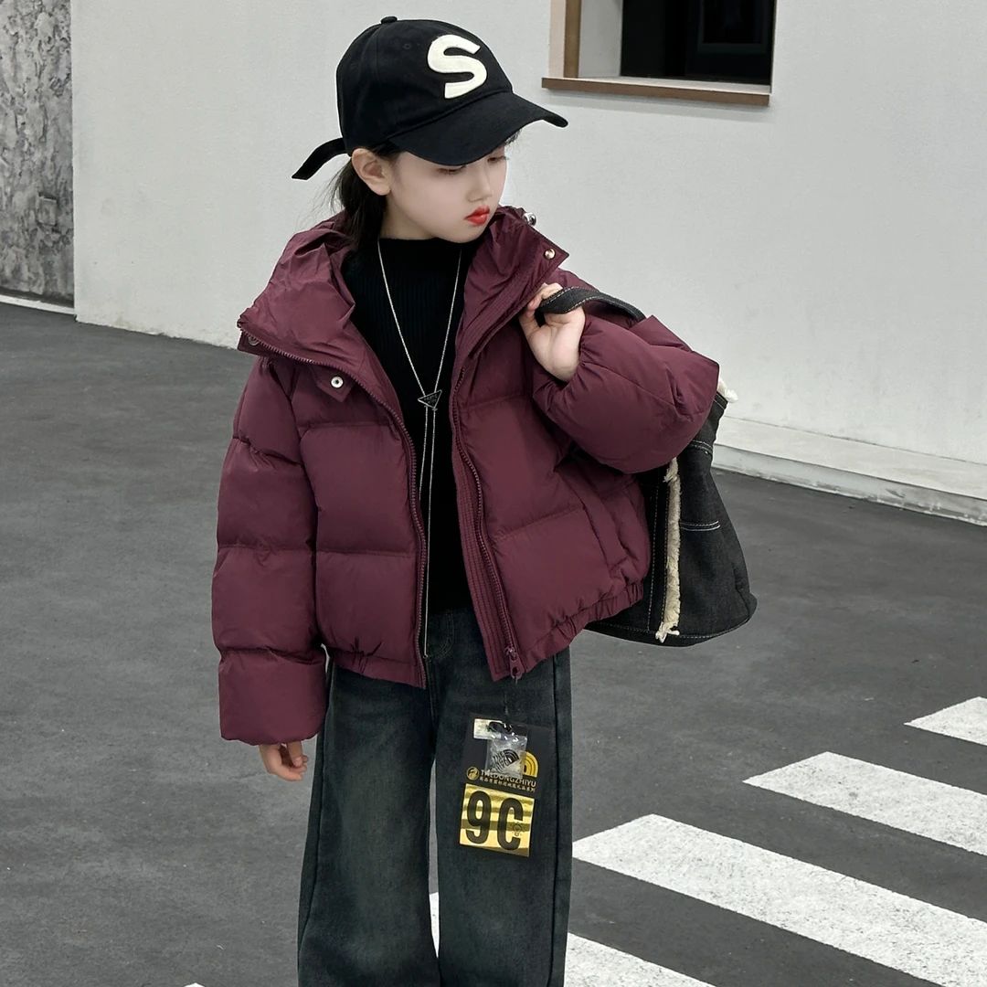 女童棉服冬装2025短款女大童棉服保暖面包服儿童冬款棉袄加厚外套