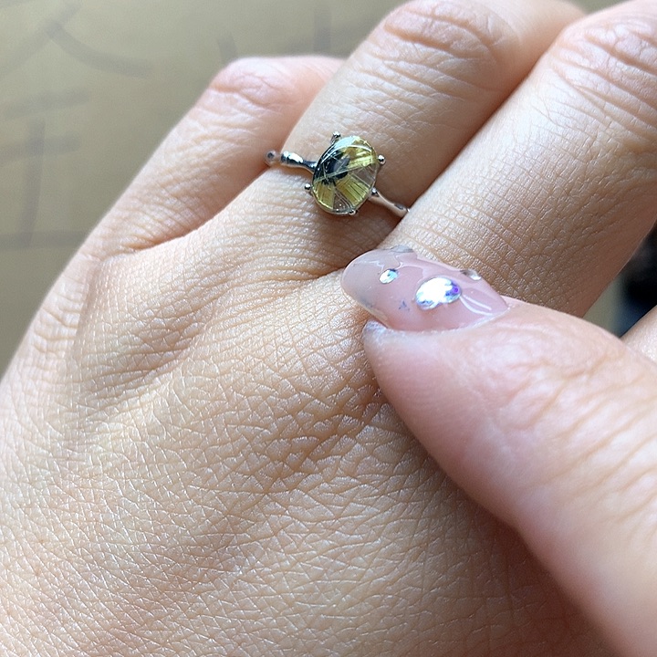 水晶水晶戒指银S925镶嵌