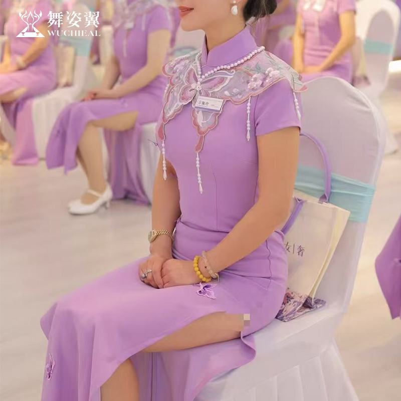 XT1256舞姿翼2025新款古典训练服走秀练功服旗袍