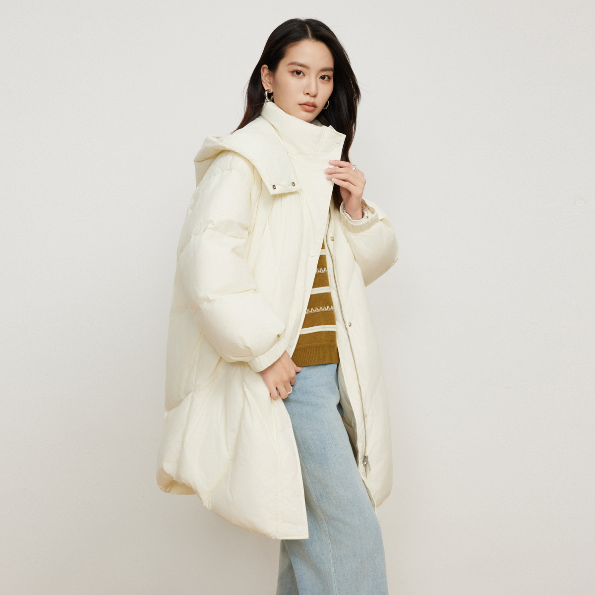 【商品】Elva’Island冬季米色羽绒服