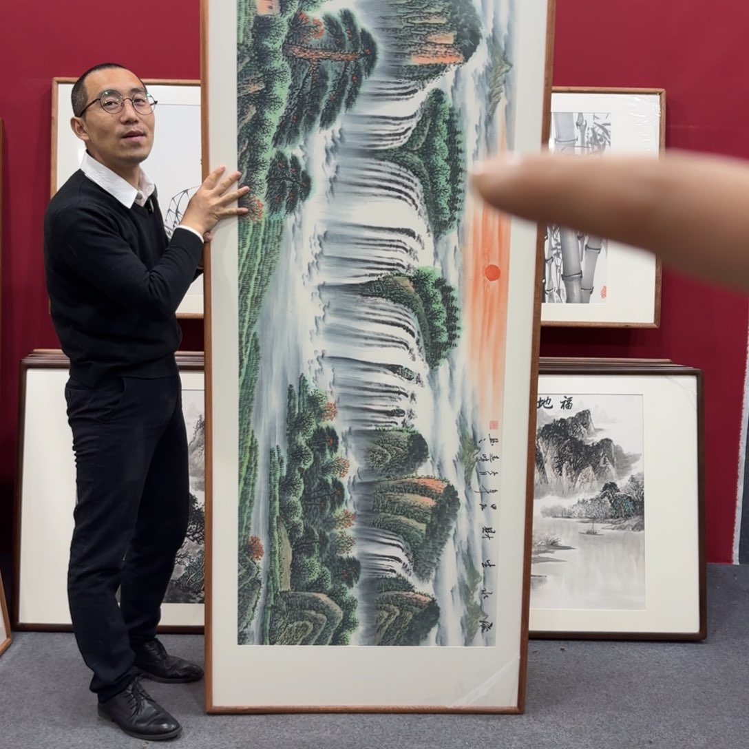 国画带框绘画210/80尺寸