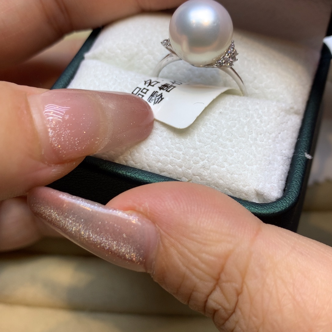 14K金镶嵌戒指海水珍珠