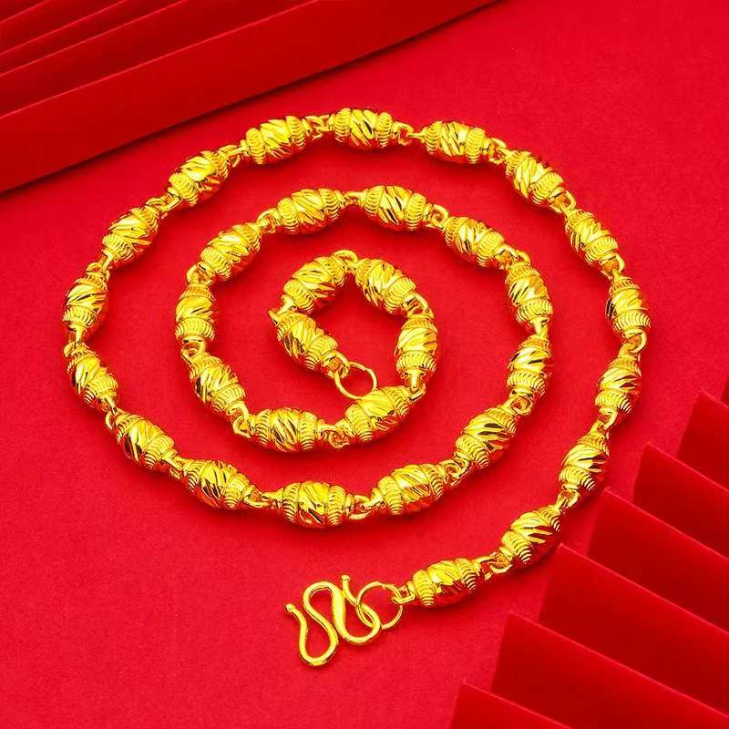 合金项链 橄榄项链 2025新款项链男女通款时尚个性经典亮面项链