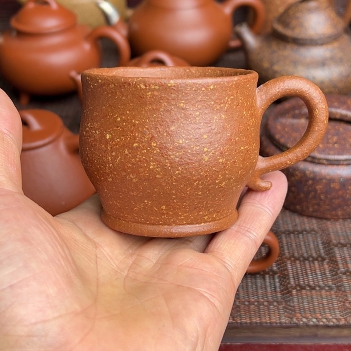 紫砂茶壶黄龙山红降、手磨料全手工制