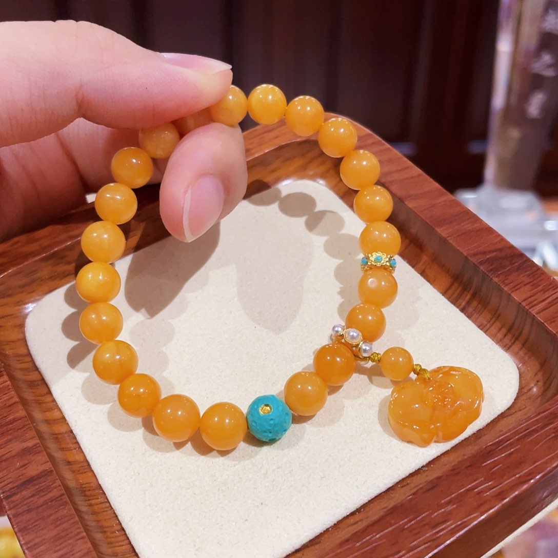 未镶嵌蜜蜡手链手串