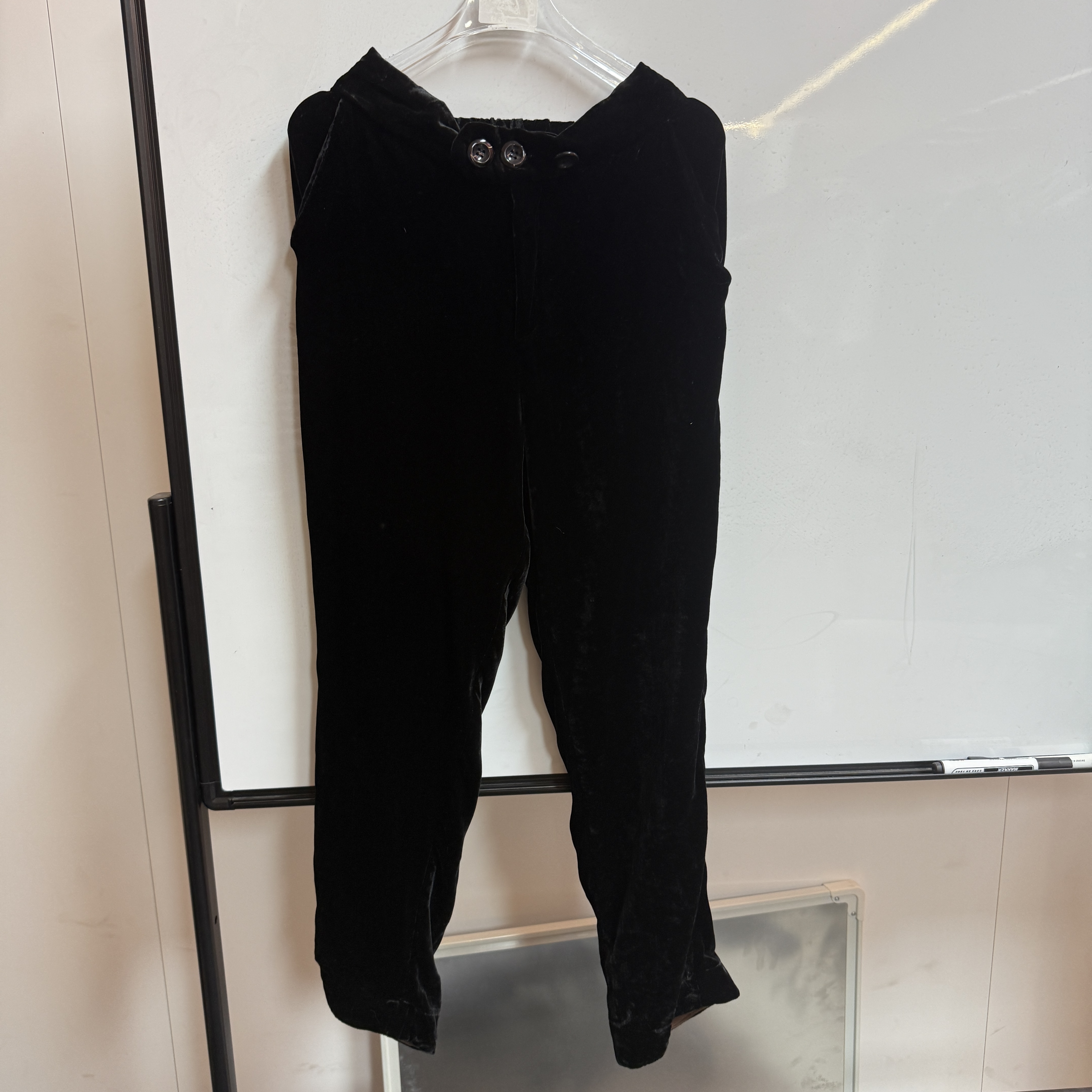 100桑蚕丝真丝丝绒九分裤纽扣桑蚕丝小脚裤J013