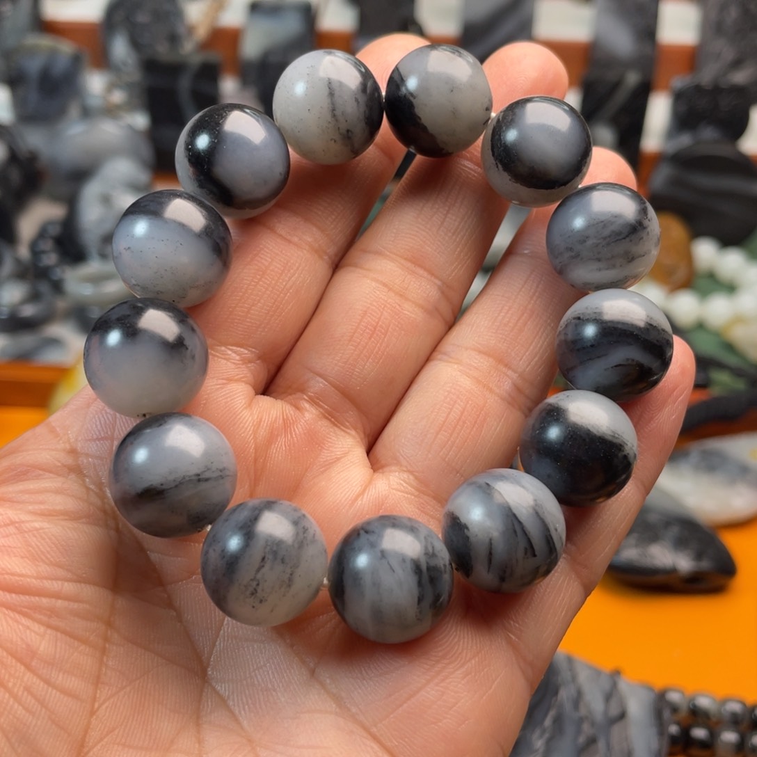 和田玉手串未镶嵌吃*菜