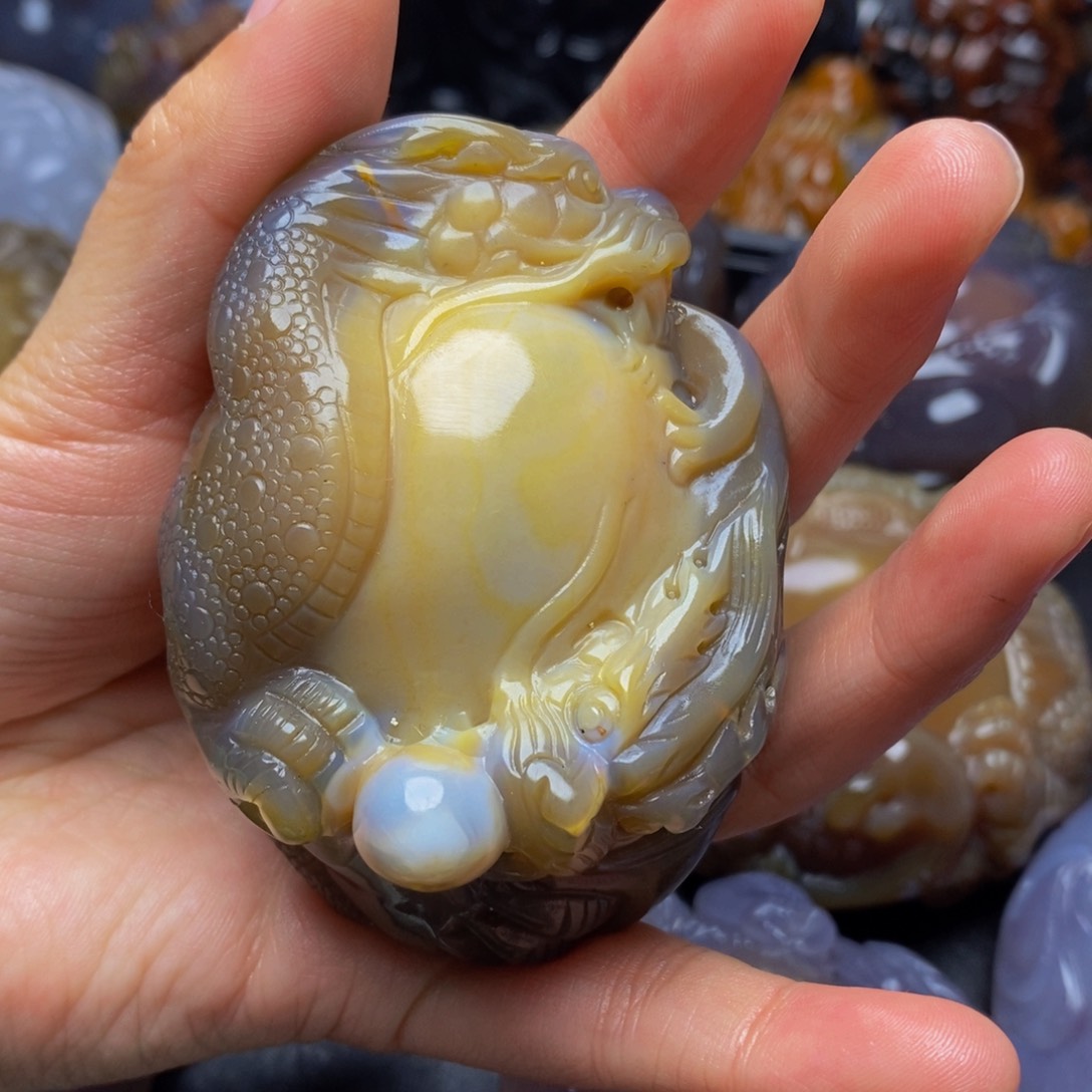 玛瑙/玉髓手把件未镶嵌?****?