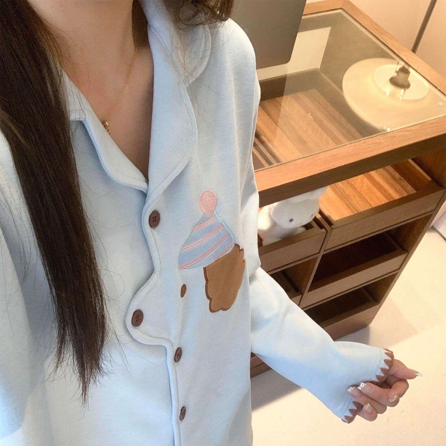 可爱小狗德绒睡衣女秋冬季加厚保暖韩系糯叽叽家居服套装可外穿