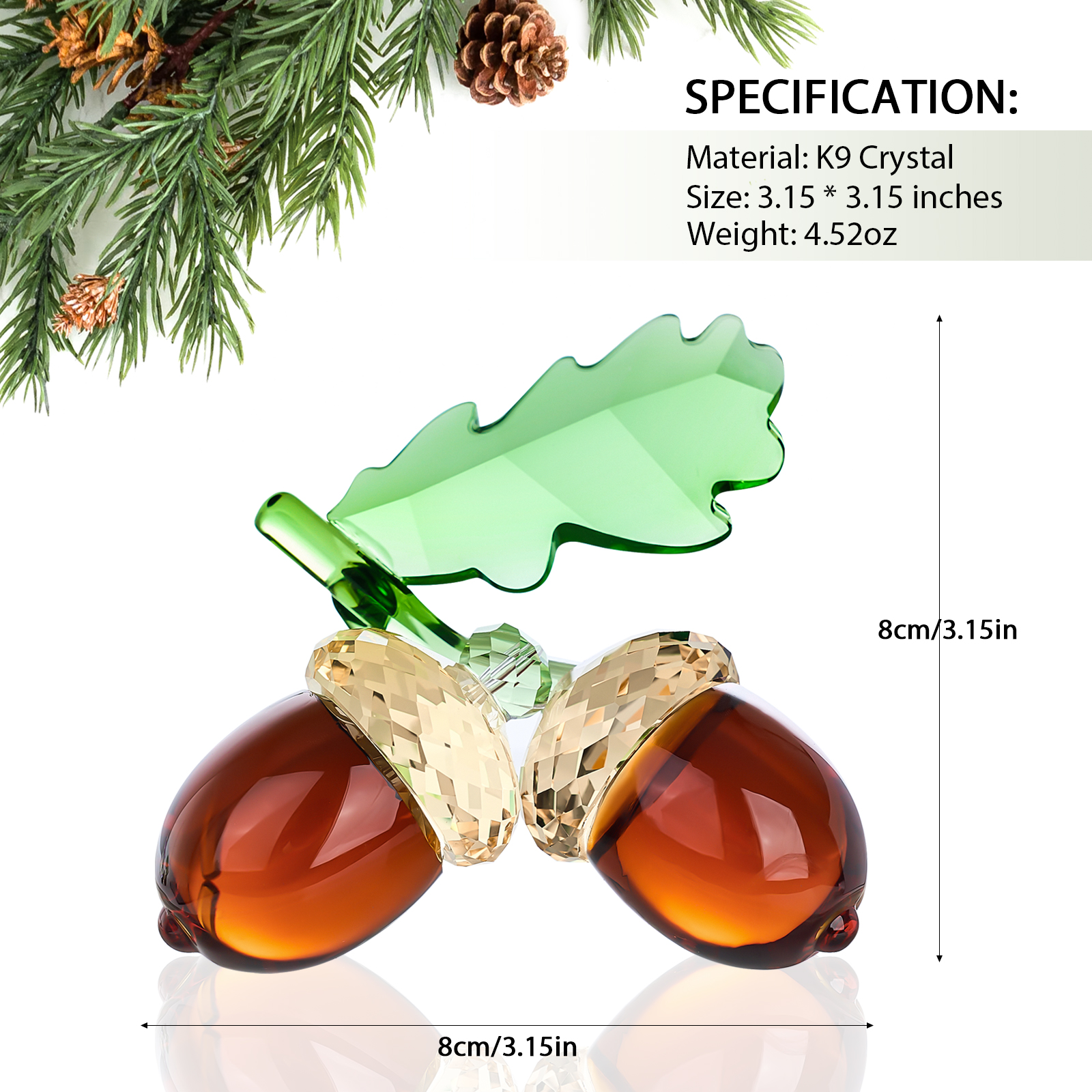 水晶双榛果2025新款外贸原单轻奢家居摆件玄关卧室桌面镇纸高级品