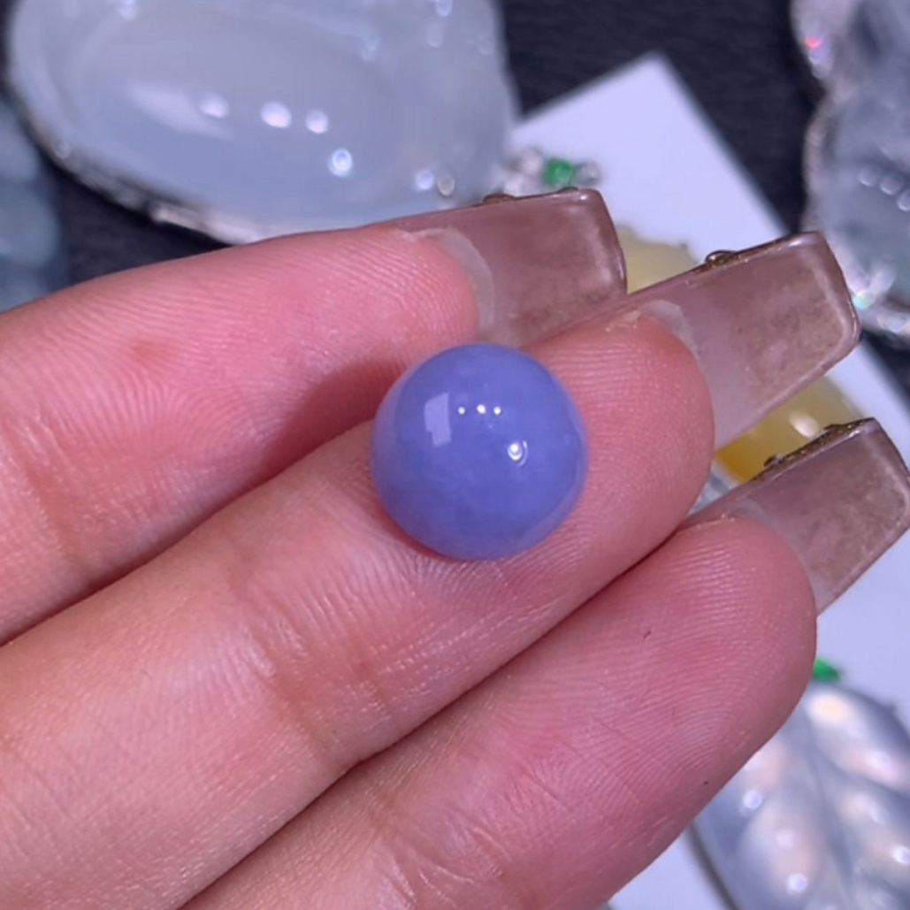 翡翠浓紫蛋面 957