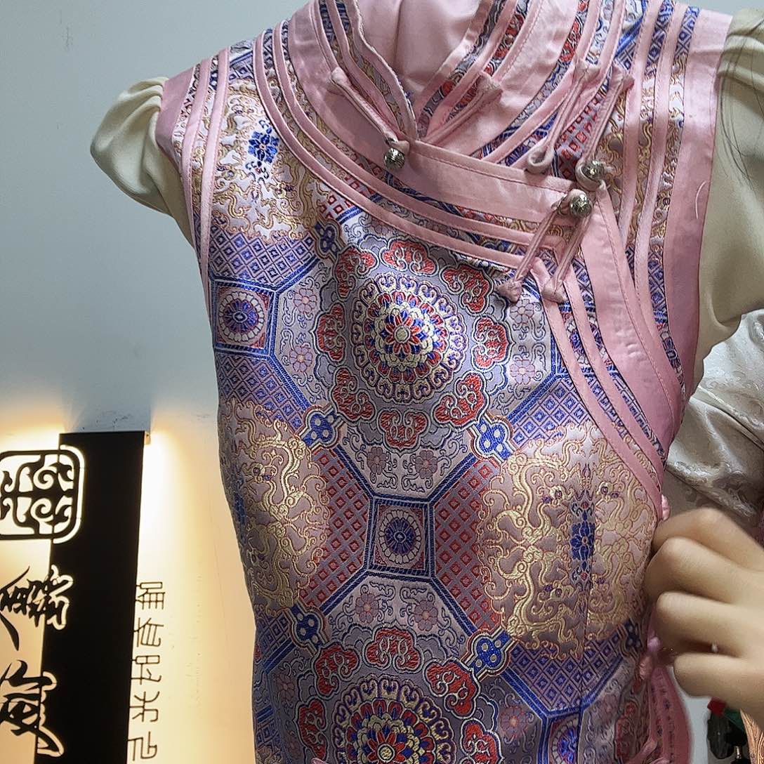 粉色立领马夹 L号