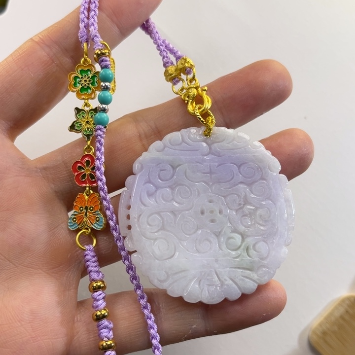 翡翠吊坠(赠链)未镶嵌代编织