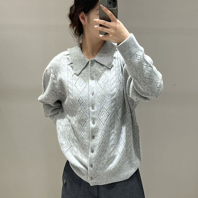 【现货】FIZZFLY | 25设计师品牌新款 25秋季微阔翻领羊绒开衫