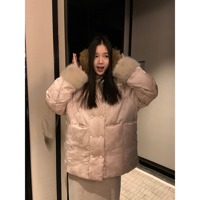 YOKLASS少女家 【现】粉色新中式加厚外套新年战袍棉服 Y29272S44