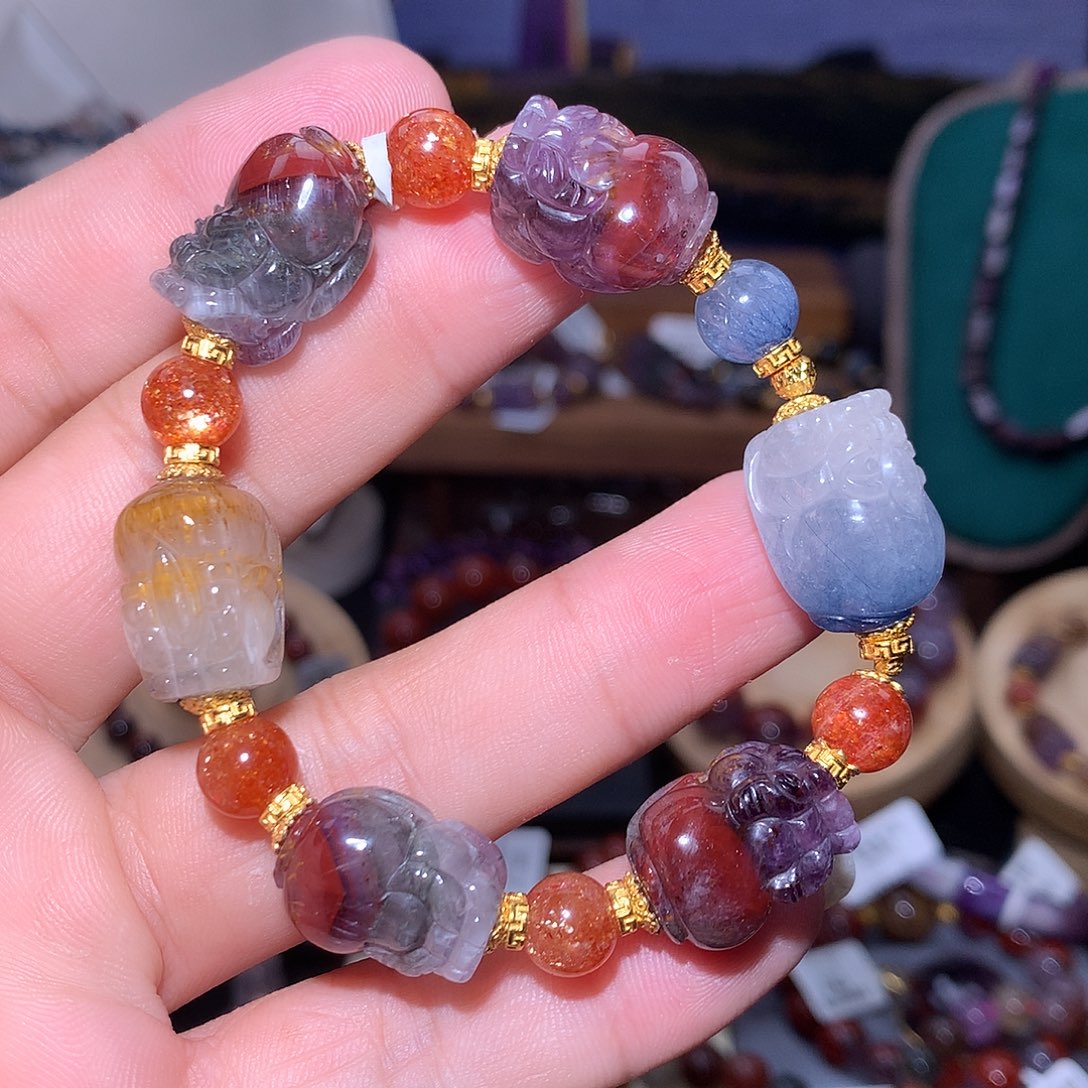 冷***下水晶未镶嵌珠宝半成品貔貅手串