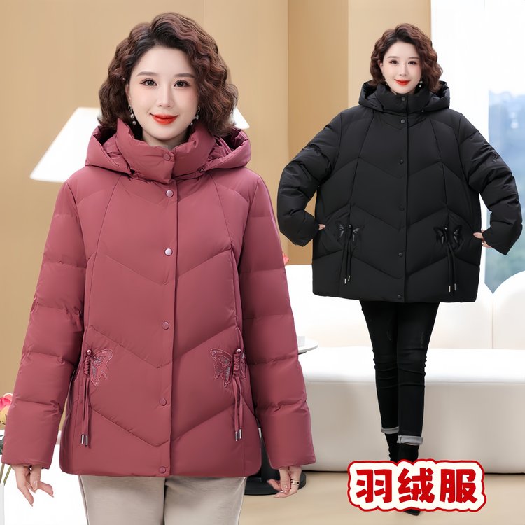 100斤-220斤特大码加肥加厚羽绒服宽松显瘦妈妈装