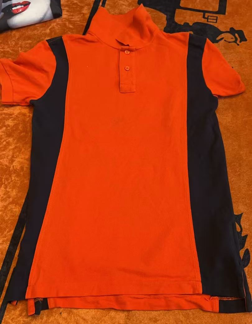 【特价不支持退换】潮流休闲个性拼色翻领短袖T恤女装