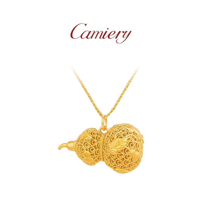 CAMIERY 新中式经典高级镂空葫芦项链时尚百搭