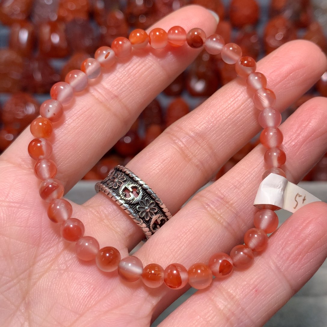 【闪购商品】未镶嵌冰飘圆珠单圈5南红玛瑙