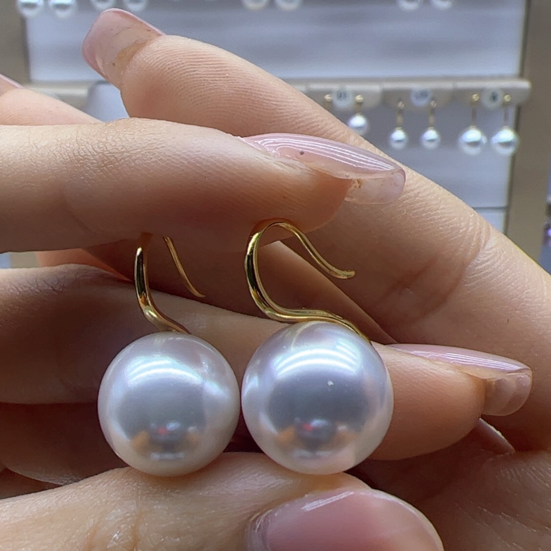 淡水珍珠耳饰18K金镶嵌