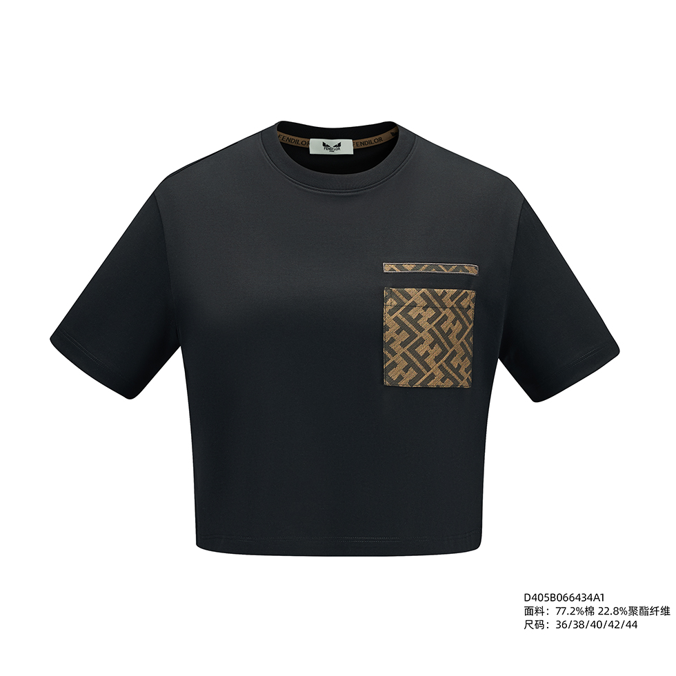 FENDILOR小怪兽25春夏款女士短款T恤 D405B066434A