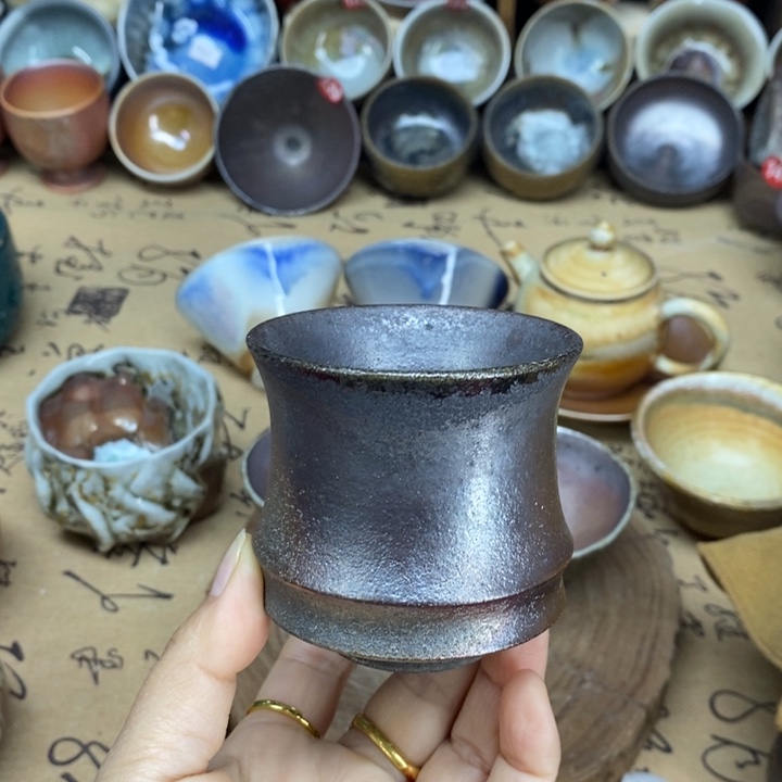 陶杯子全手工柴烧裸烧茶杯