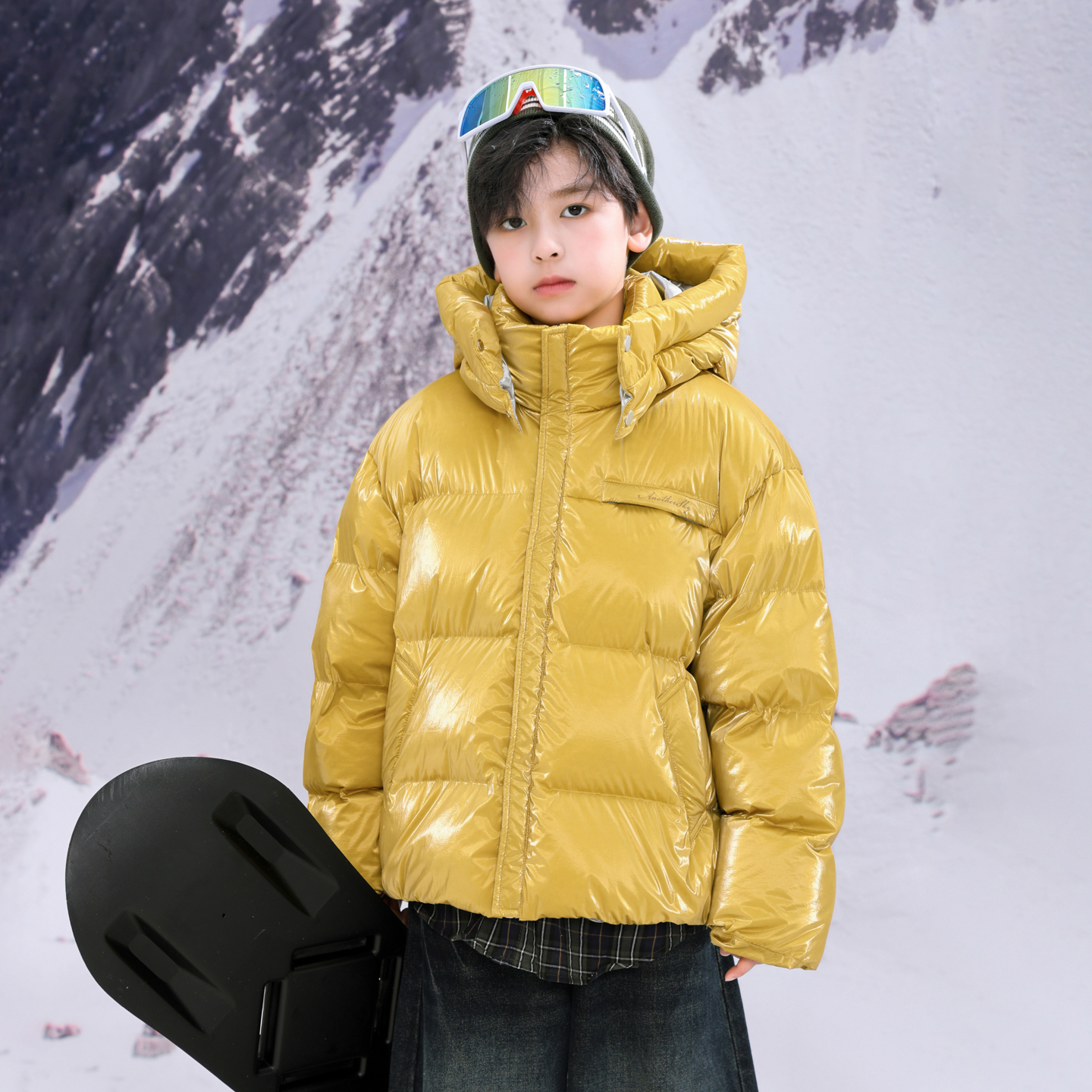 男童冬季户外滑雪羽绒服2025新款儿童男孩运动防寒外套