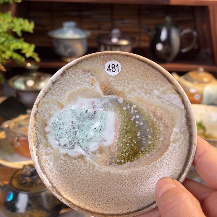 纯柴烧之中白茶托481号直径10厘米