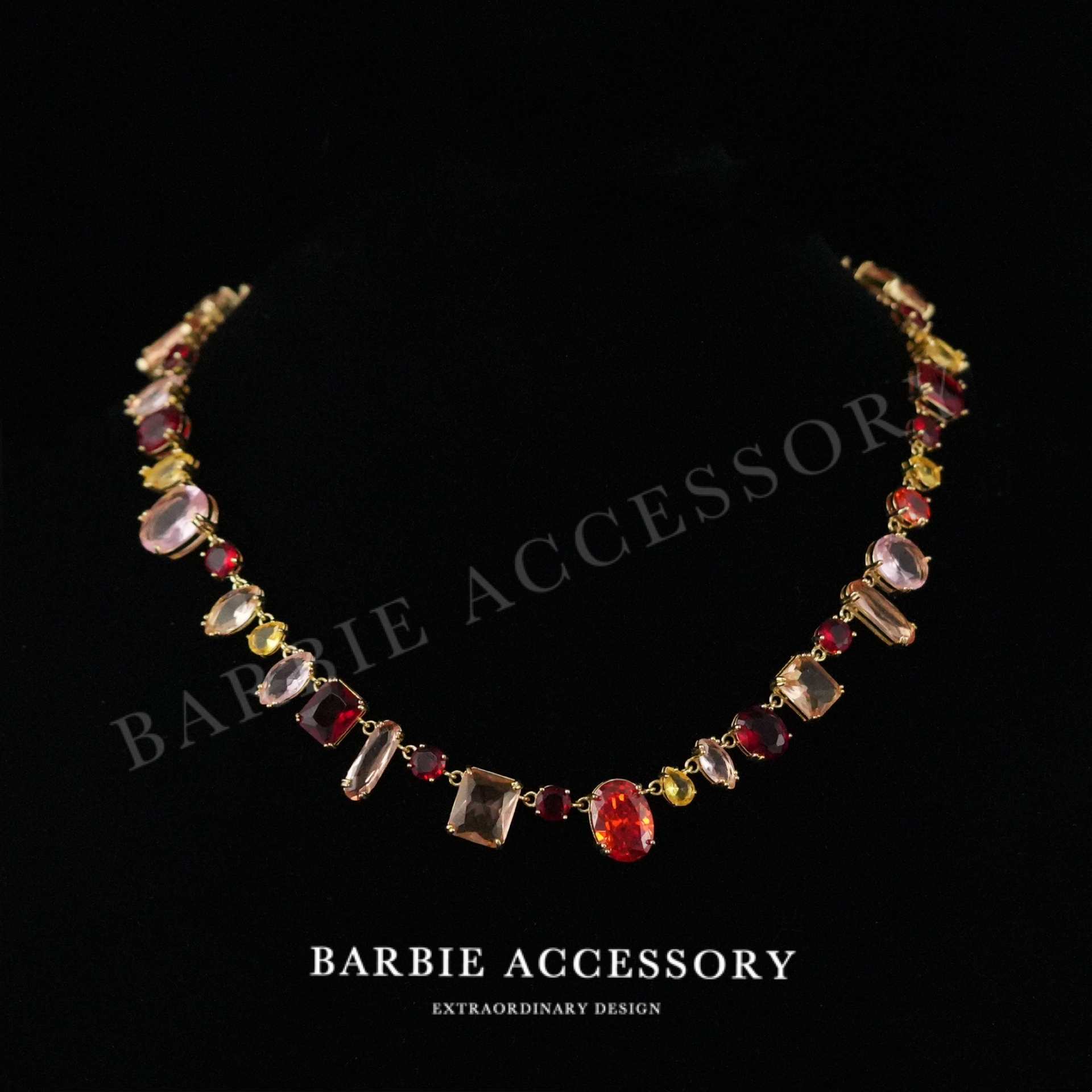 铜合金合成锆石项链 【星行之意】法式时尚轻奢设计款高级感项链