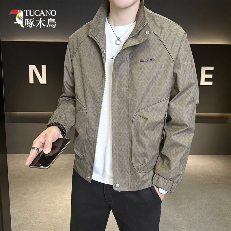 TUCANO/啄木鳥时尚潮流印花立领帅气夹克男百搭工装外套上衣1116