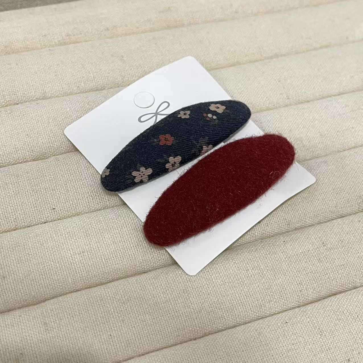 W008韩版AB款碎花椭圆bb夹侧边夹高级感刘海夹碎发夹百搭发饰