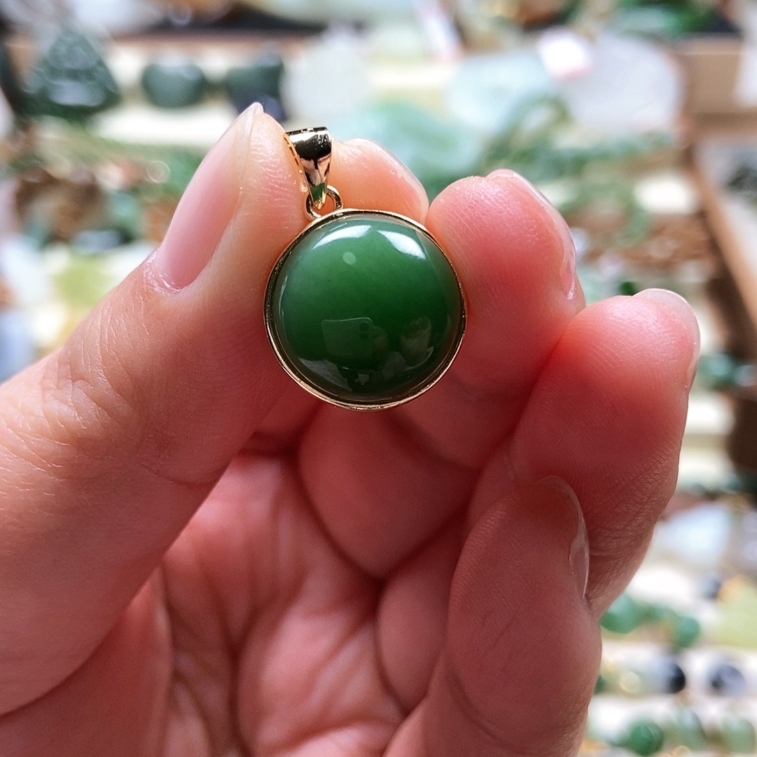 吊坠(不含链)银S925镶嵌和田玉