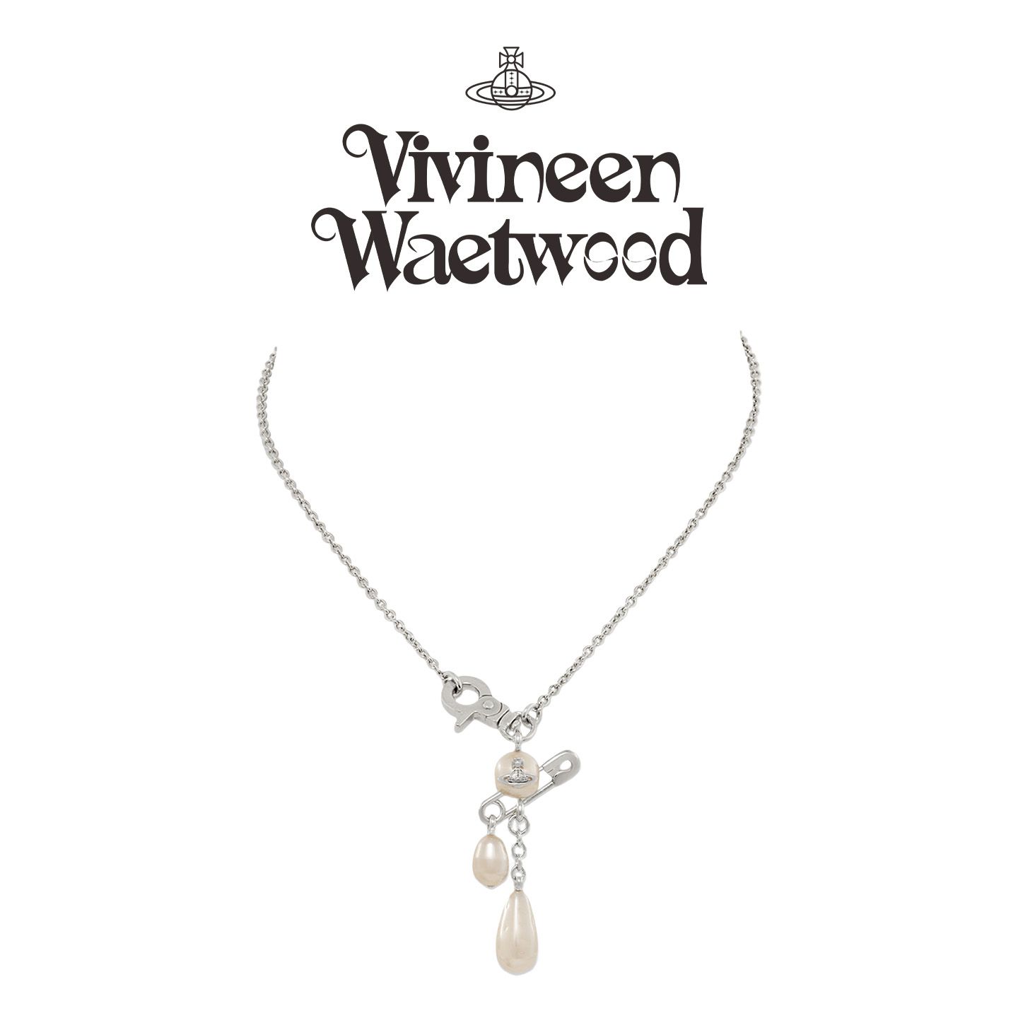 Vivireer Waetwssd 正品 土星别针水滴珠珠项链