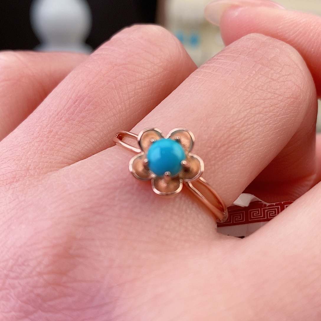 绿松石银S925镶嵌戒指