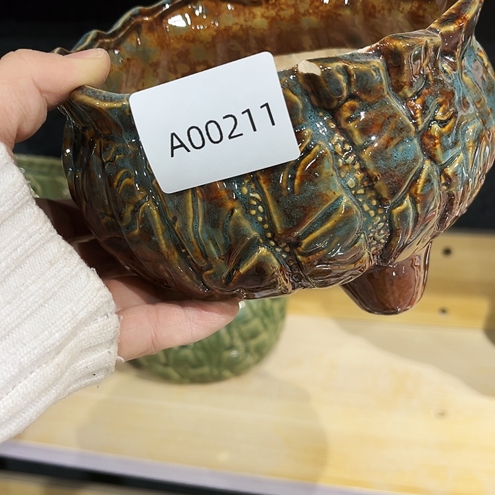 瓷片花盆多肉植物艺术品